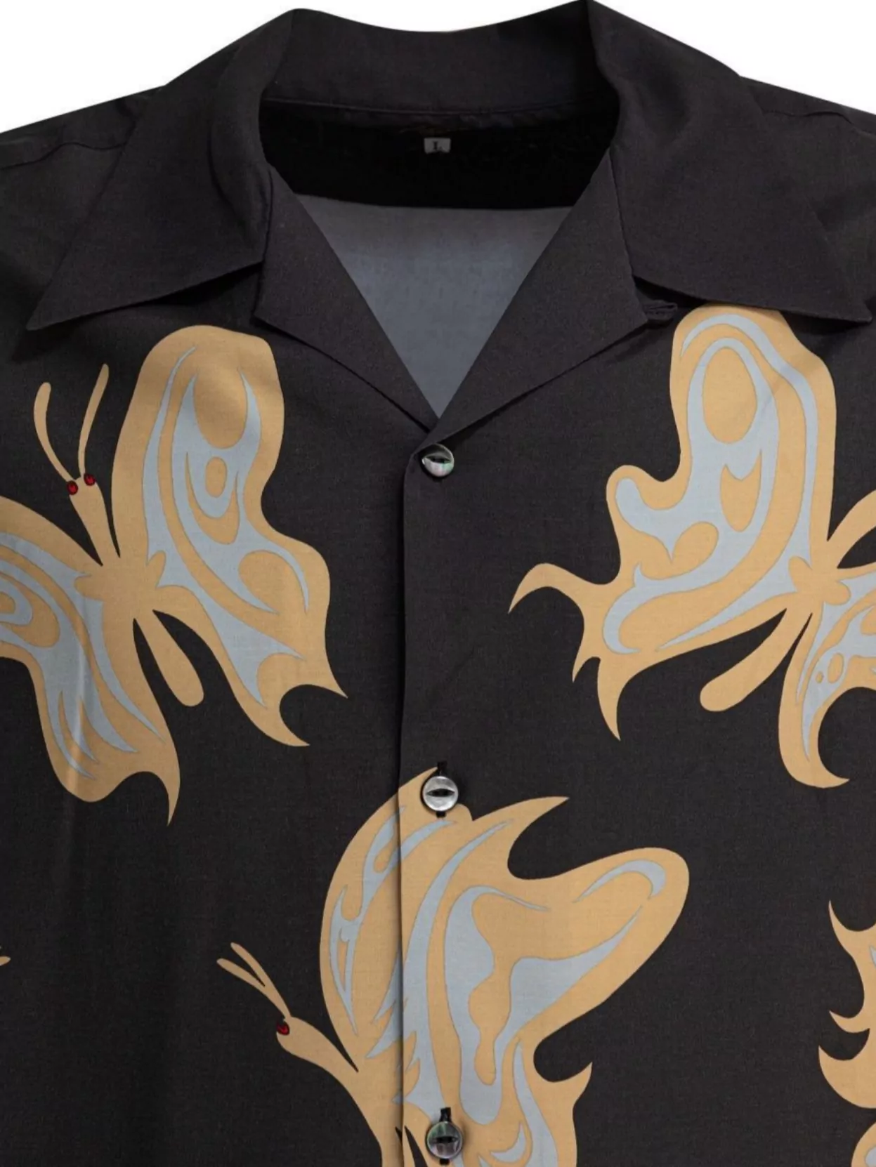 Shop Needles Butterfly Print Camp Collar Short Sleeves Shirt