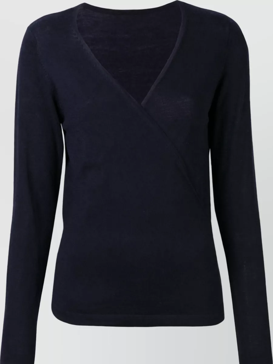 La Rose merino wool v-neck wrap sweater