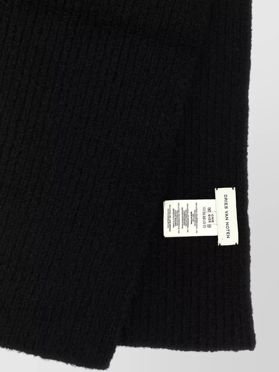Dries Van Noten Alpaca Wool Ribbed Scarf