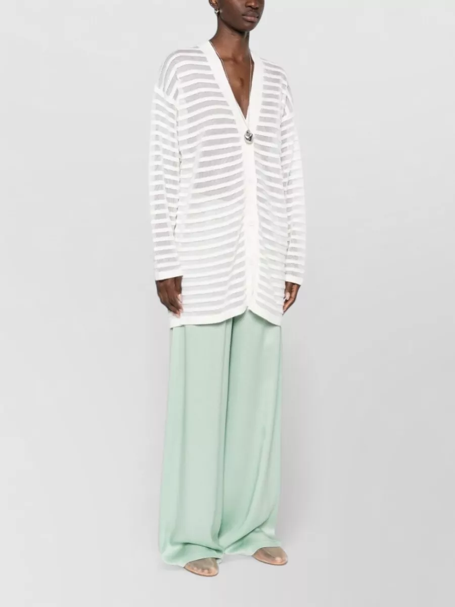 Fabiana Filippi Longline Sleeveless Striped Silk Nylon Top