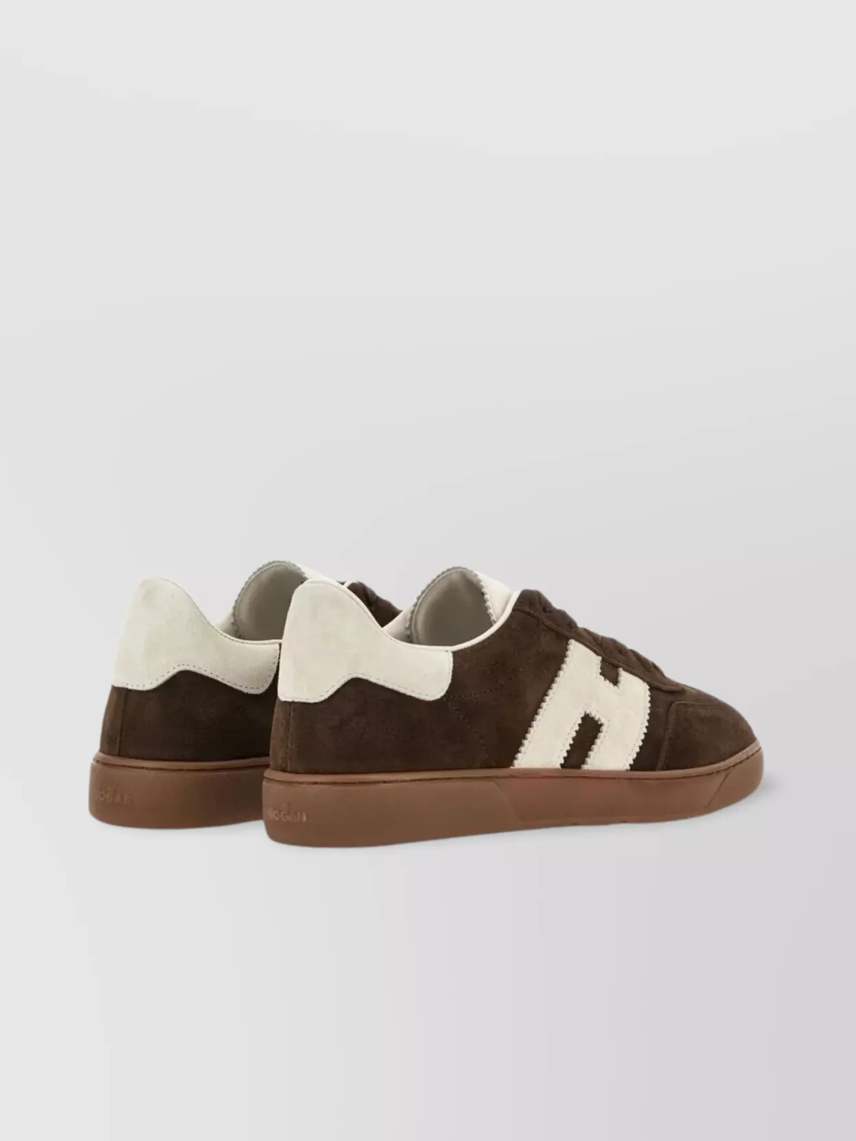 Hogan Rubber Sole Suede Finish Sneakers In Brown