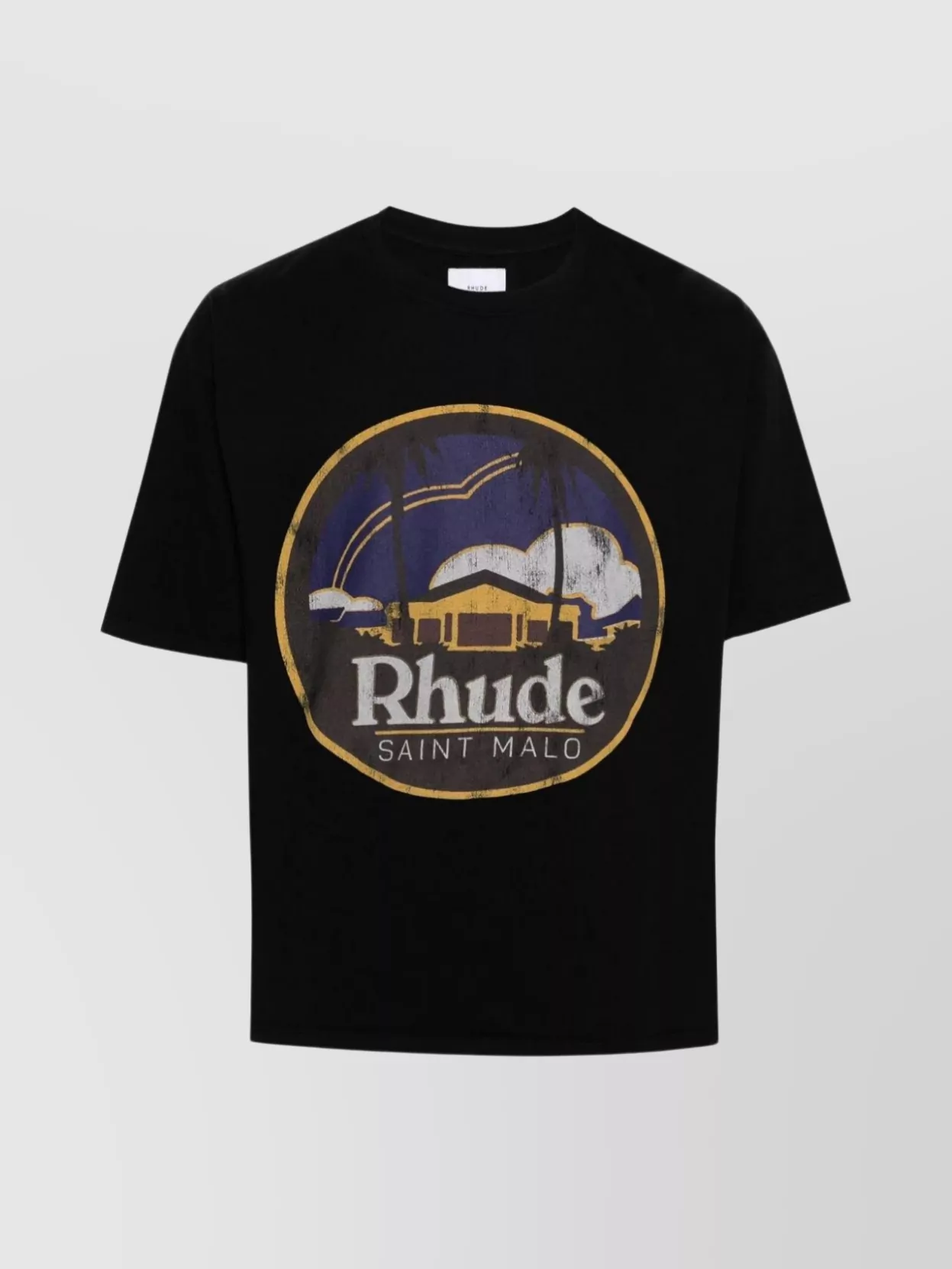 Shop Rhude Crew Neck Graphic Print T-shirt