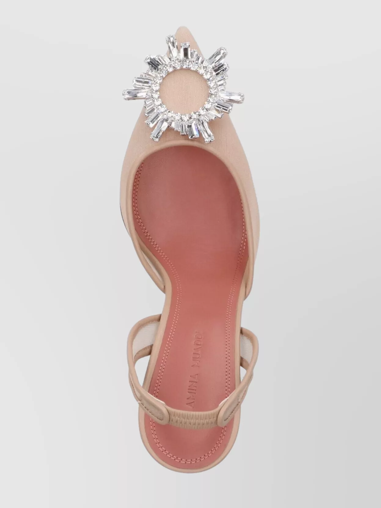 Amina Muaddi Crystal Embellished Pointed Toe Sculptural Heel Pumps