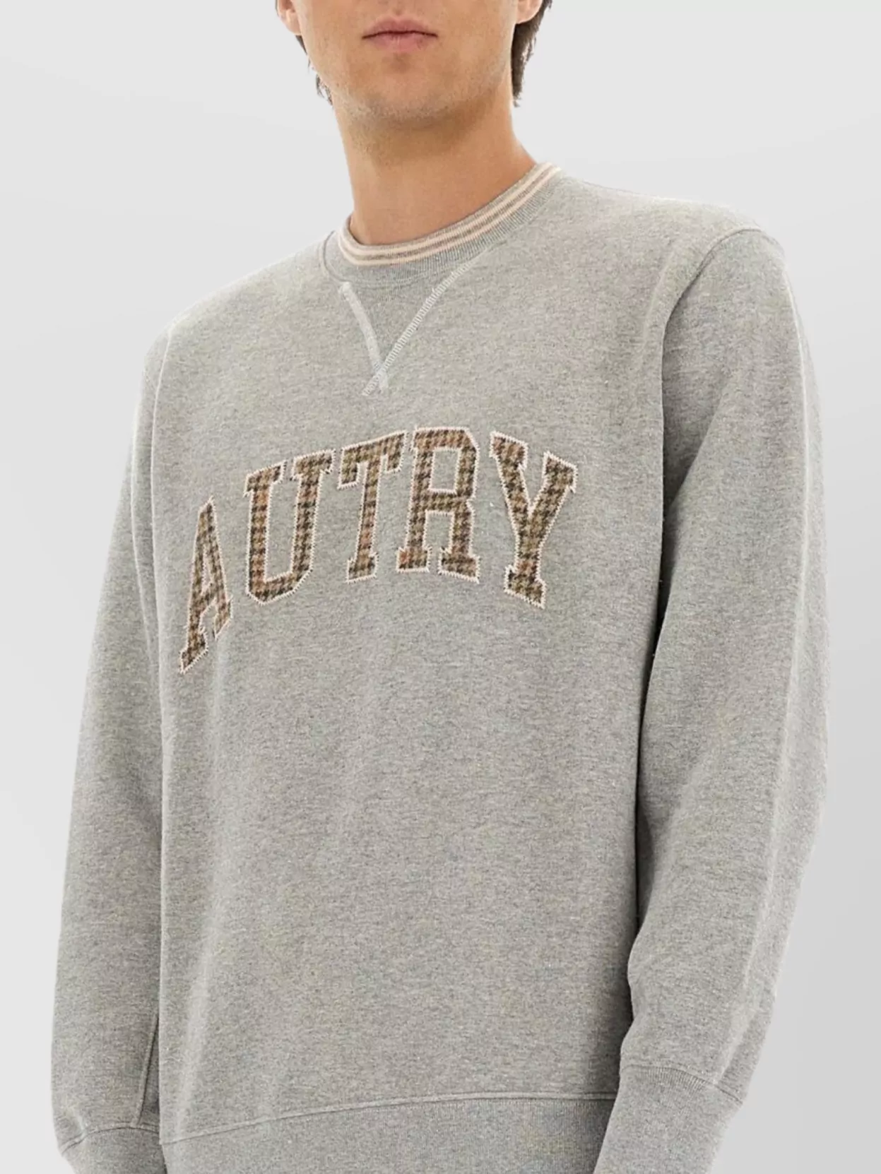 Autry Ribbed Hem Long Sleeve Crew Neck Sweater