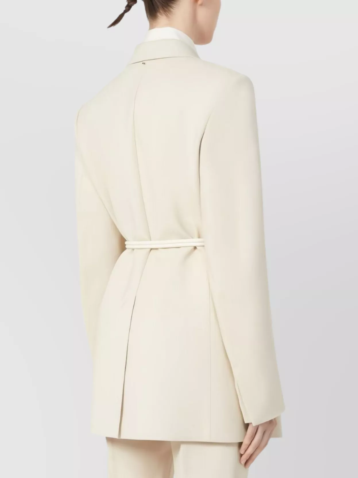 Sportmax Coat With Self-Tie Belt And Front Tie Detail