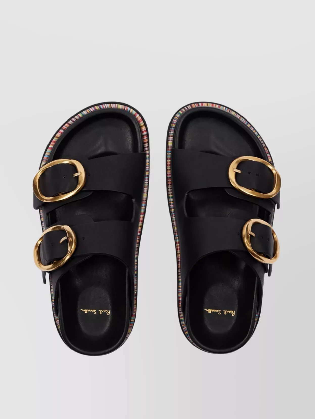 Paul Smith Leather Sandals With Double Buckle Design