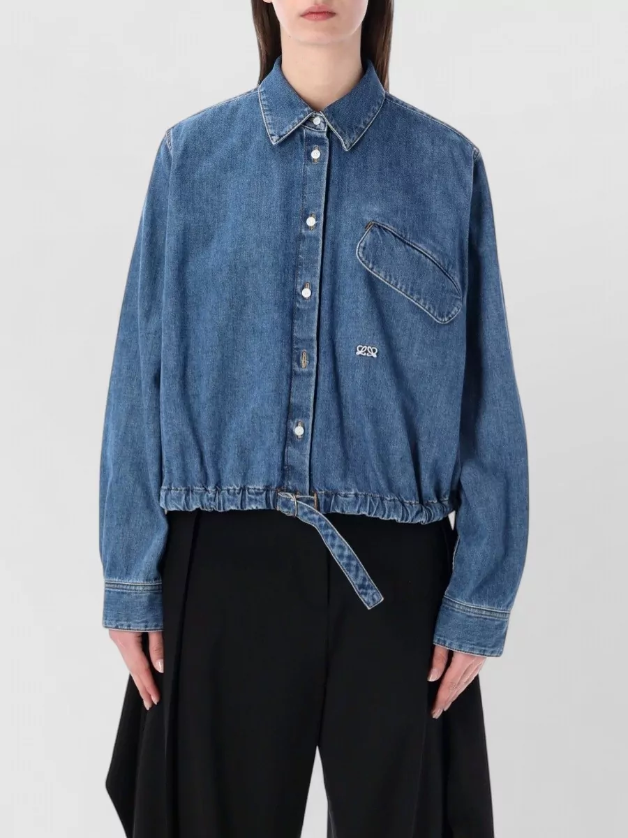 Loewe Denim Belted Cropped Shirt Jacket