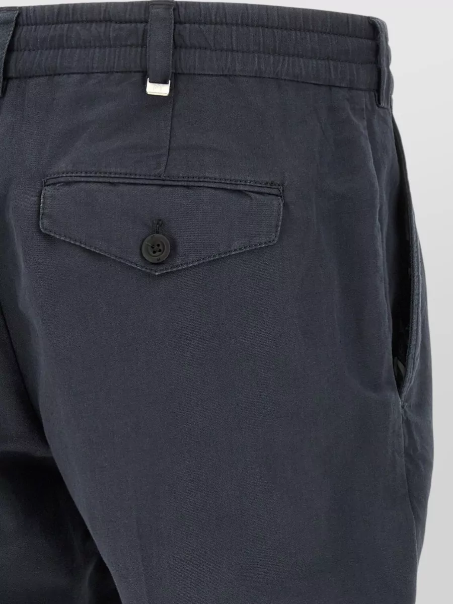 Pt Torino Linen Cotton Low-Rise Cropped Straight-Leg Trousers