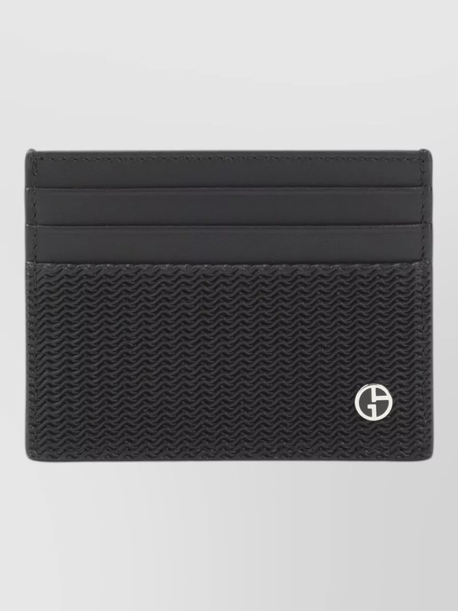 Giorgio Armani textured leather card holder