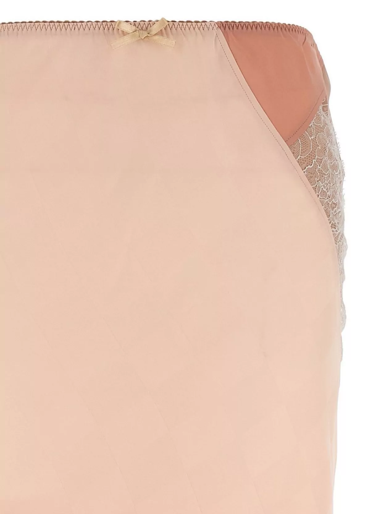 Moschino Sheer Lace Trim Asymmetric Overlay Skirt In Pink