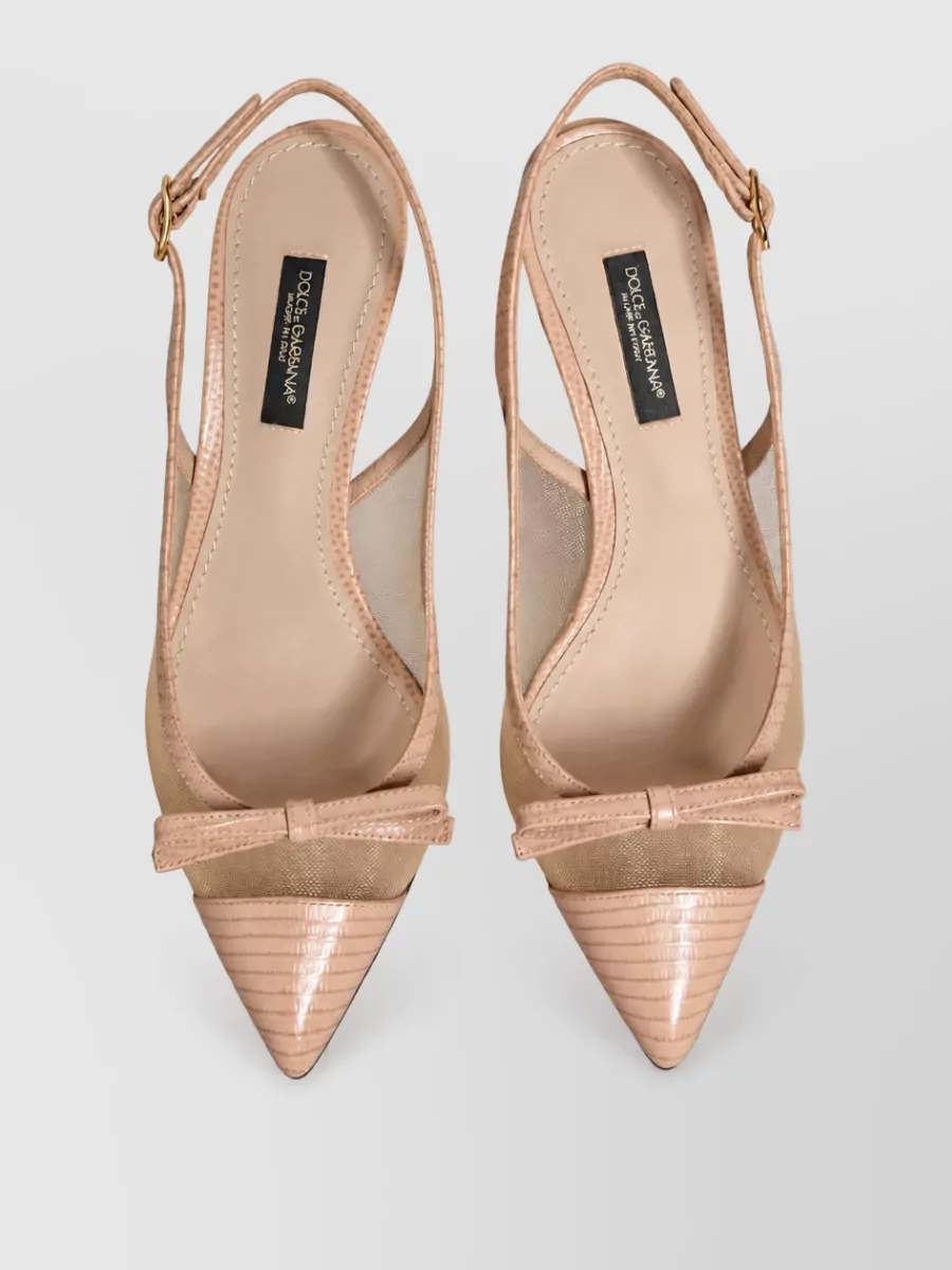 Dolce&Gabbana Leather Mesh Slingback Pumps
