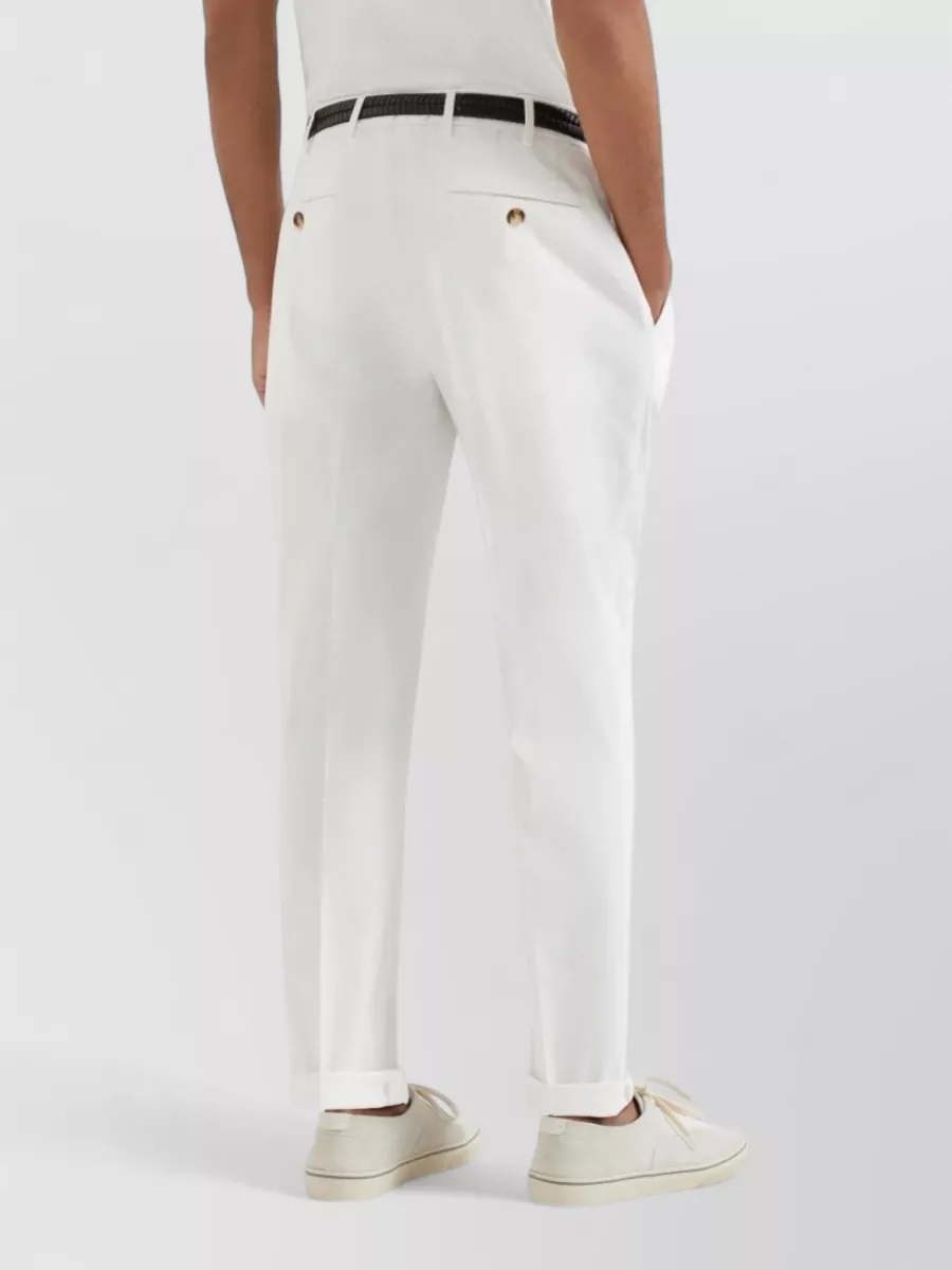 Brunello Cucinelli Slim Fit Trousers Cuffed Hem