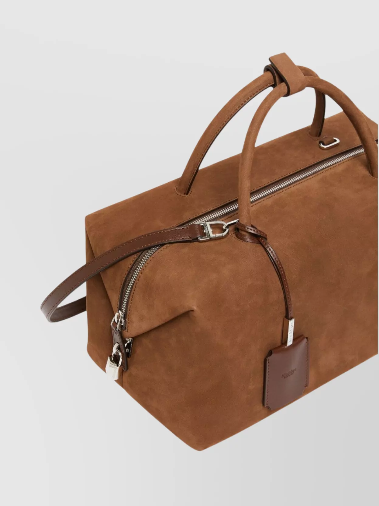 Max Mara Nubuck Leather Crossbody Satchel Bag