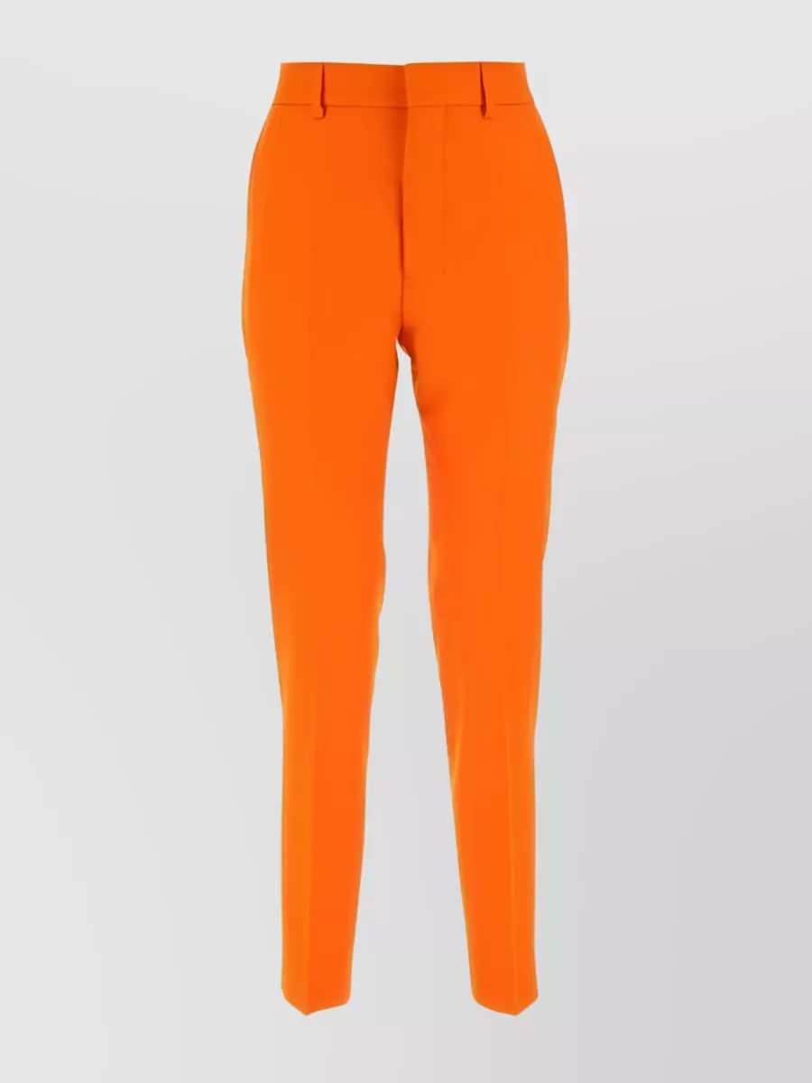 Shop Ami Alexandre Mattiussi Waist-high Tailored Trousers With A Bold Twist In Orange