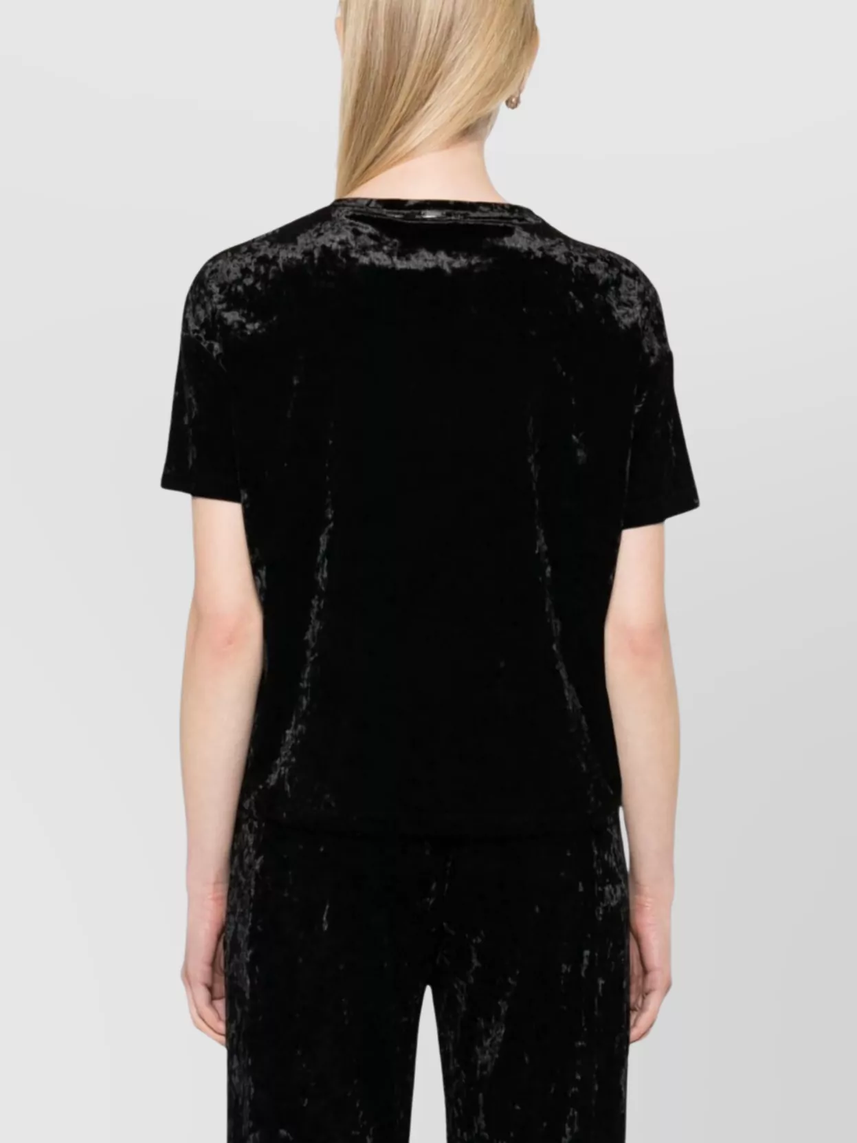 Herno Soft Velvet Round Neck Short Sleeve Top