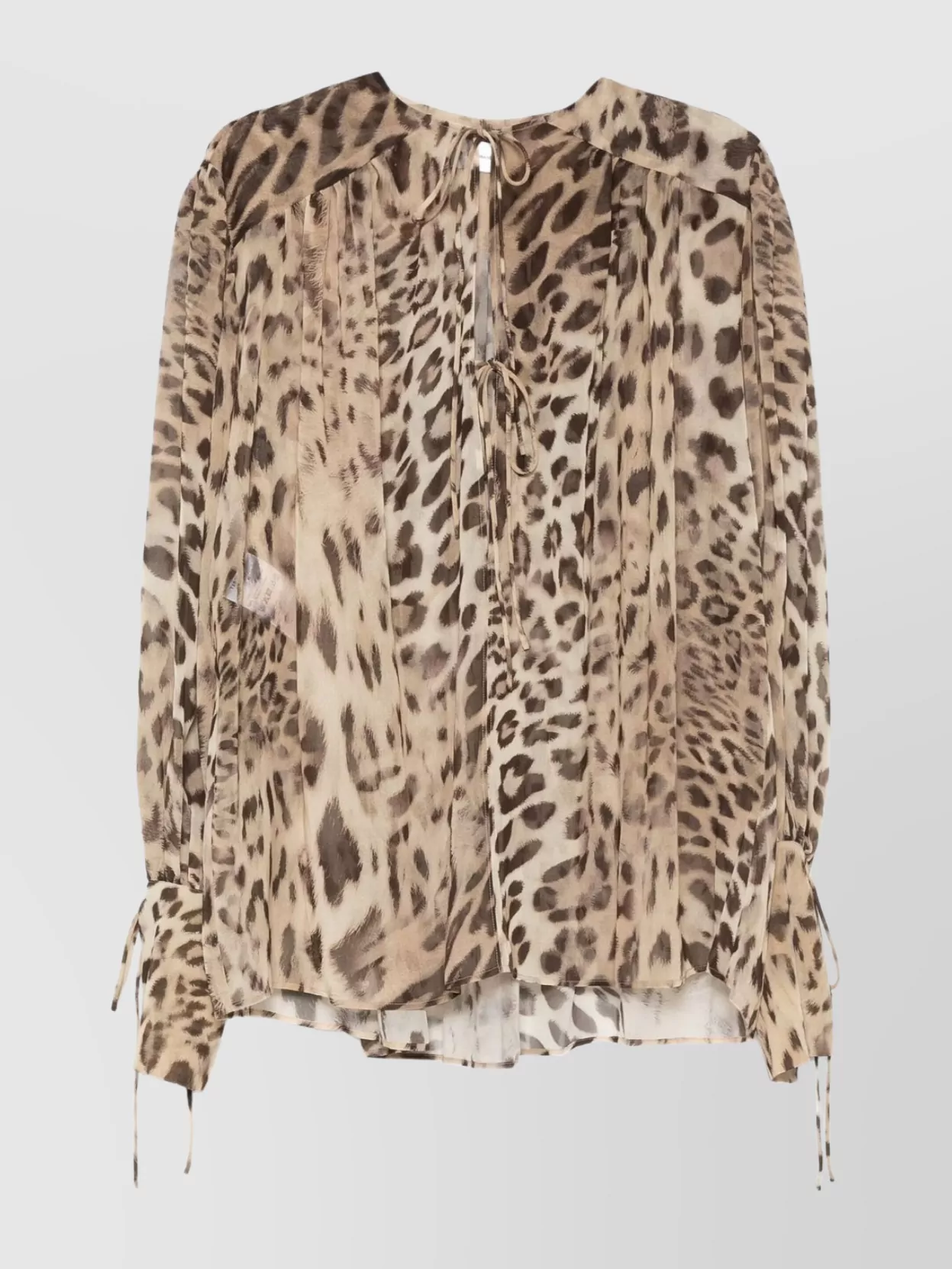 The Andamane Animal Print Blouse Tie Detail In Animal Print