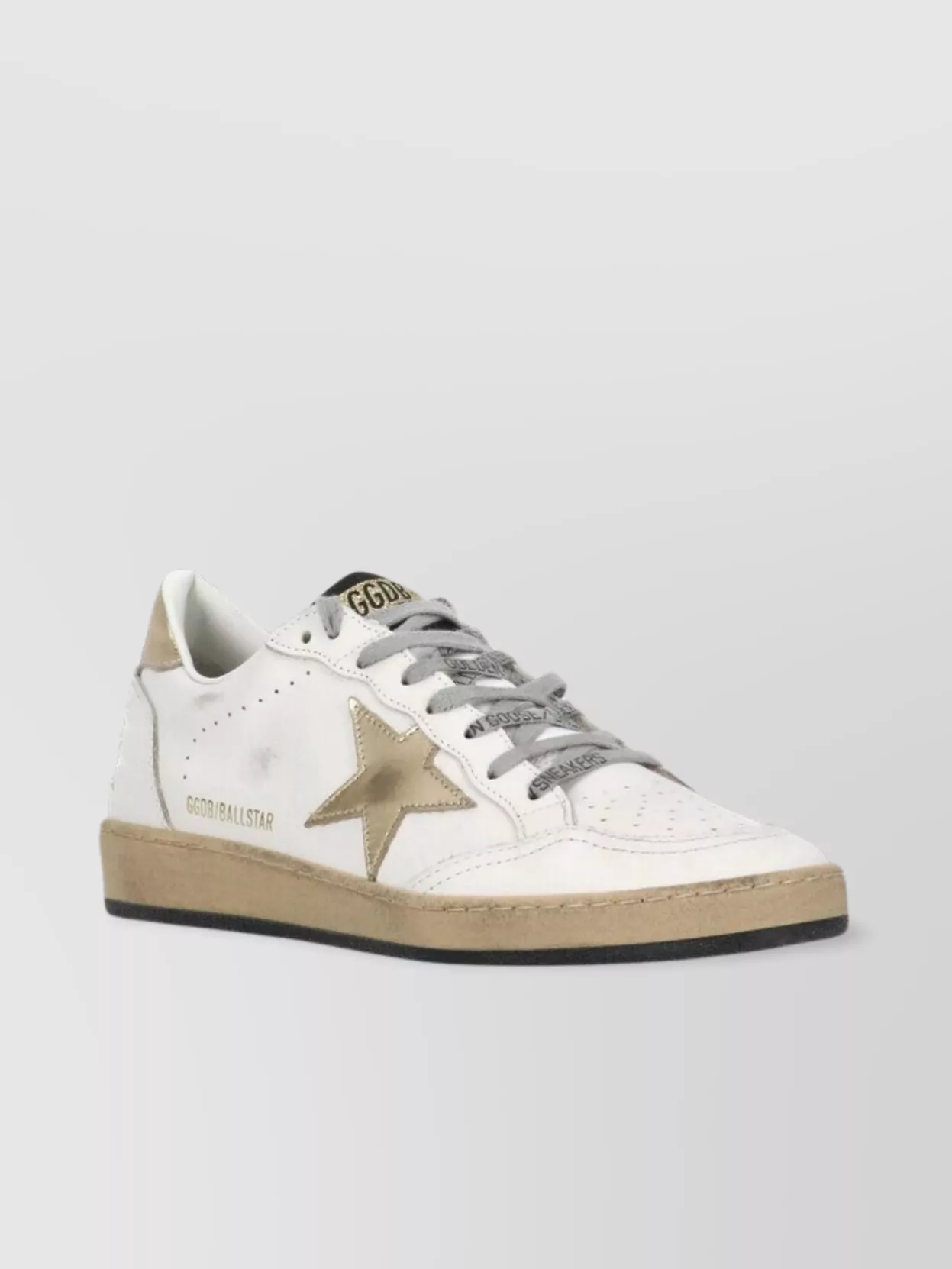 Golden Goose Leather Sneakers With Laminated Star And Heel Detail In Multi