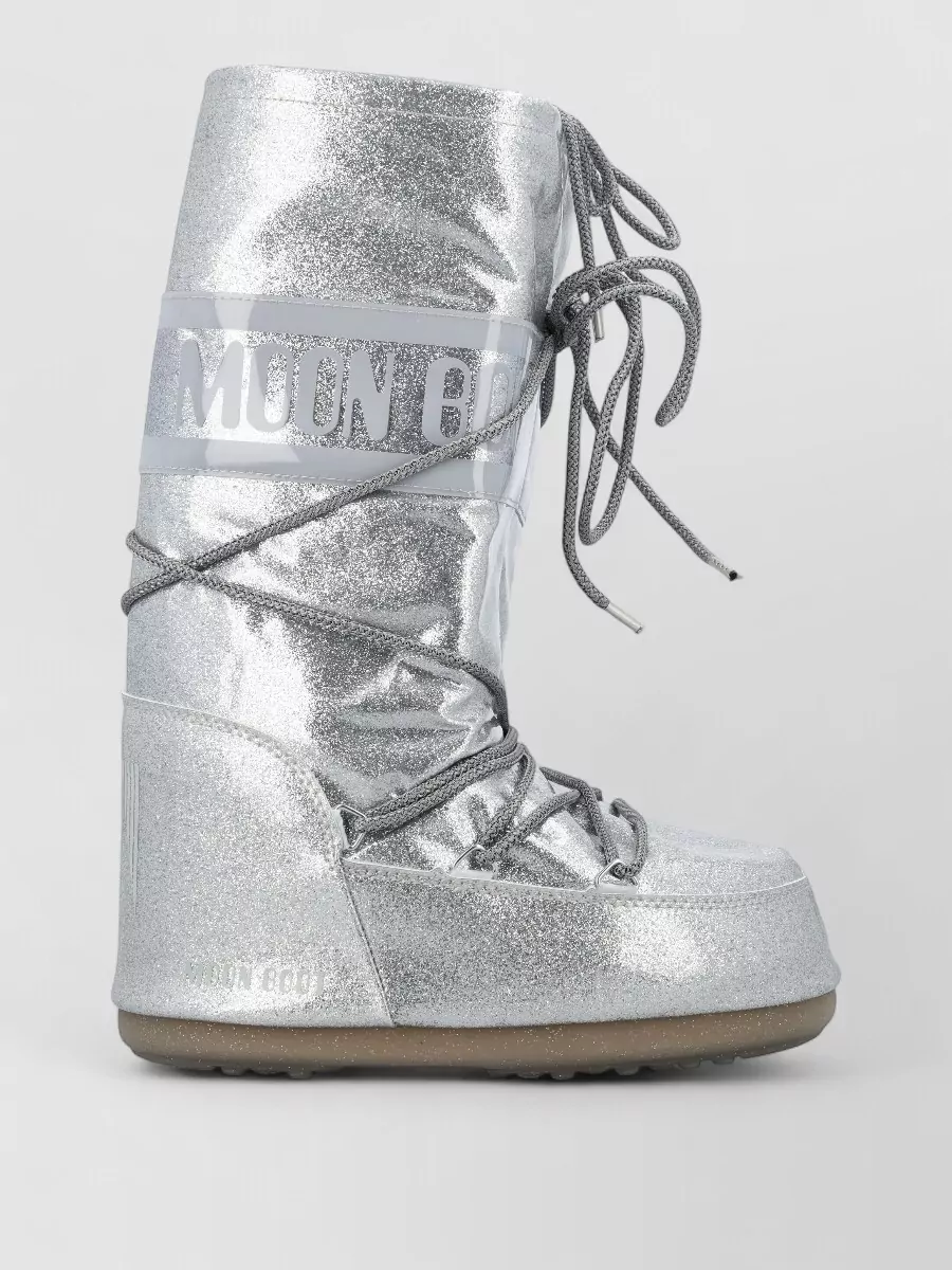 Moon Boot Glitter Lace-Up Boots