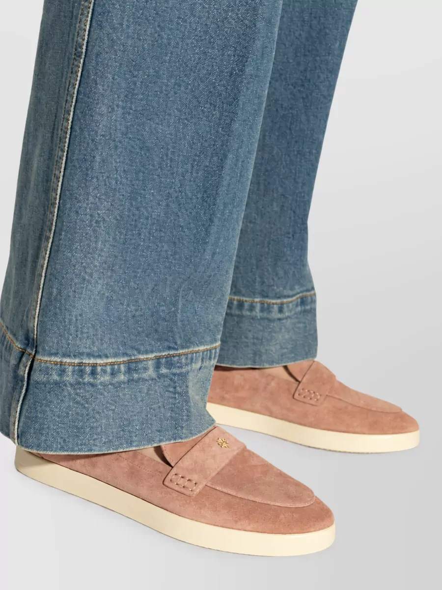 Tory Burch Leather Round Toe Loafers