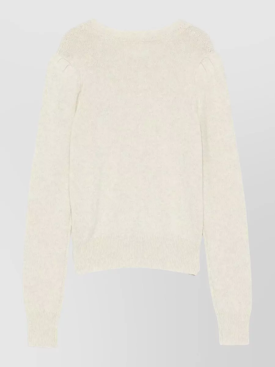 Isabel Marant Etoile Ribbed Hem Long Sleeve Crew Neck Sweater