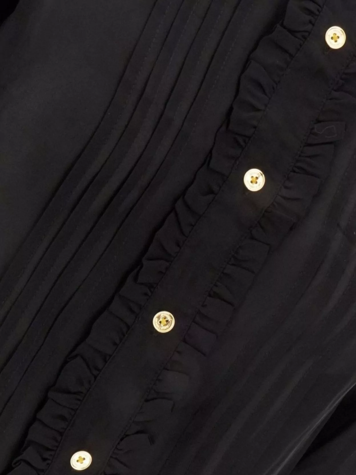 Michael Kors Ruffled Buttoned Shirt In Black