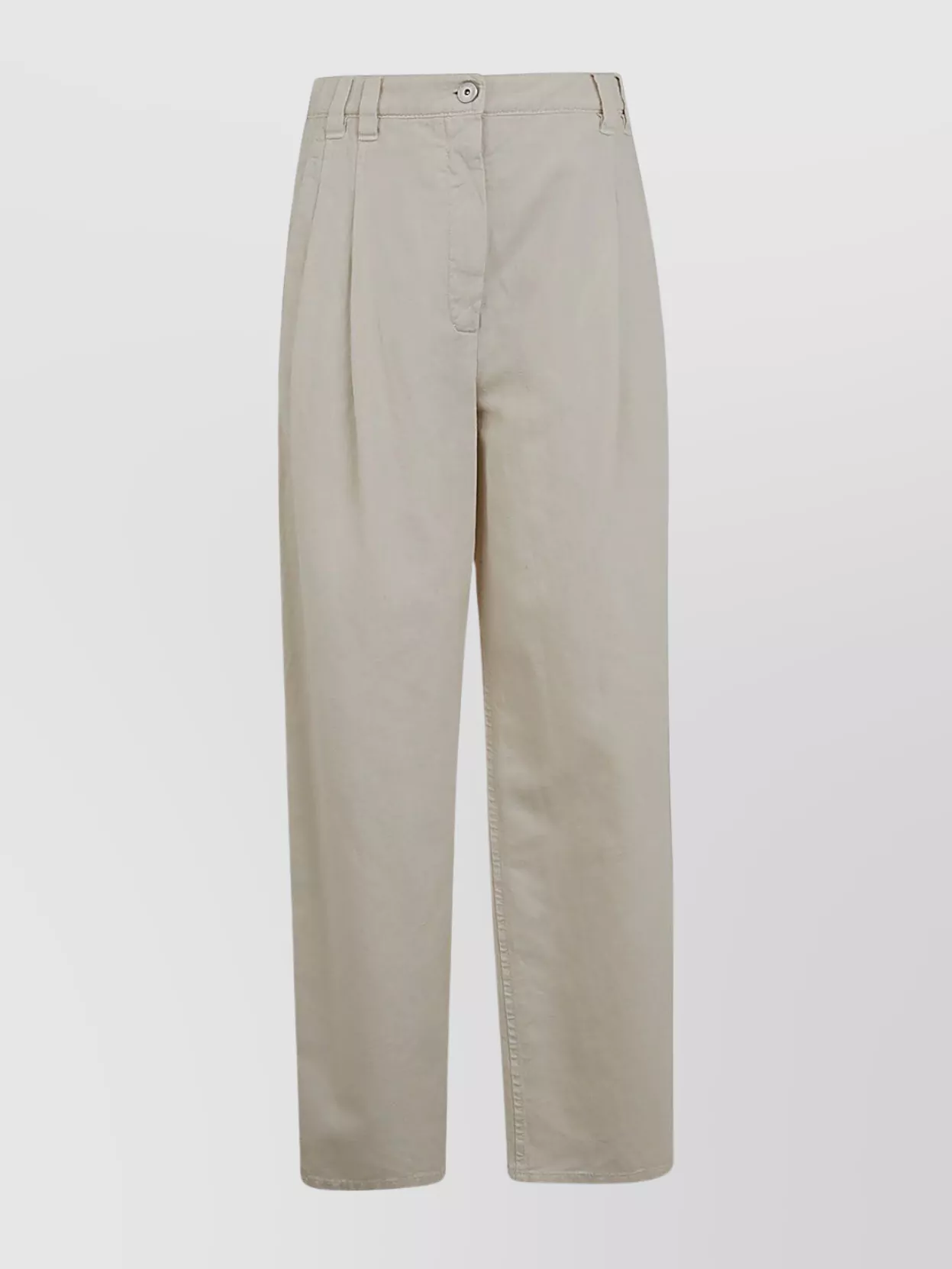 Brunello Cucinelli Belt Loops Pleated Design Side Pockets Trousers In Neutral