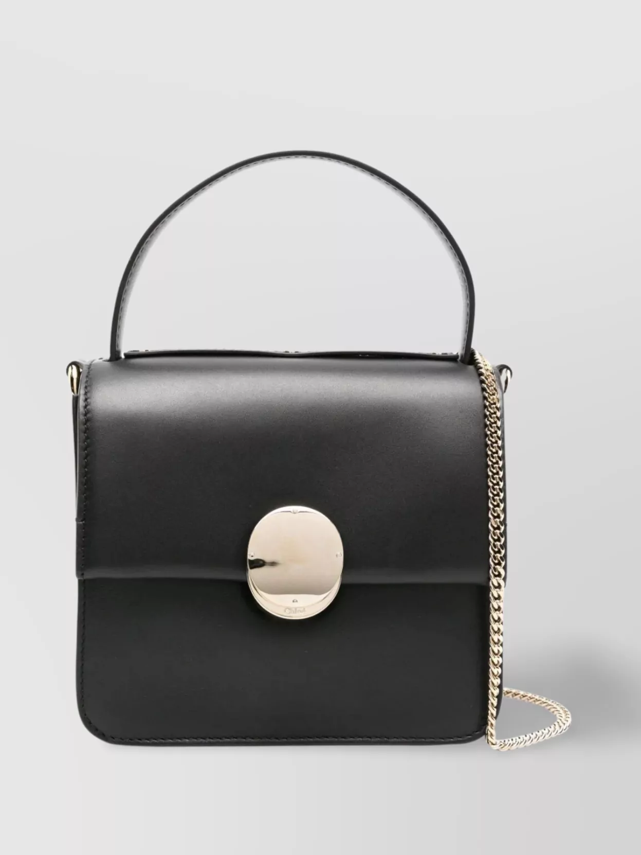 Chloé Penelope Leather Top Handle Bag In Black