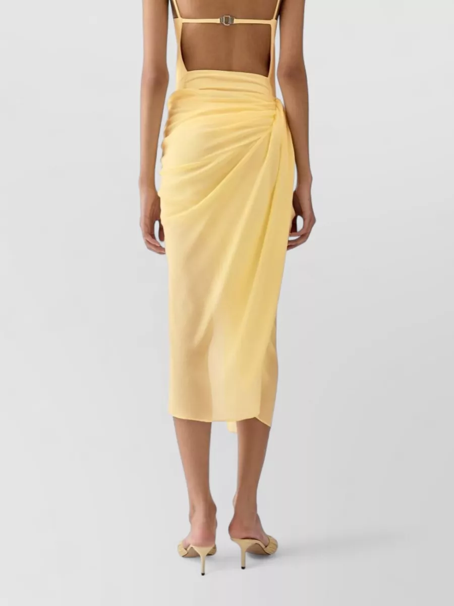 Jacquemus Draped Asymmetric Midi Wrap Skirt