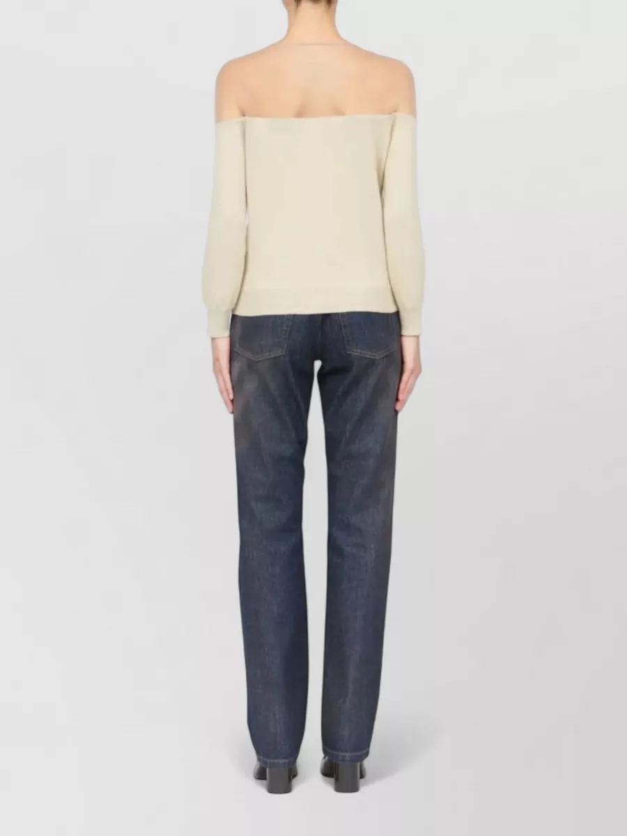 Mm6 Maison Margiela Cotton Off-Shoulder Cardigan