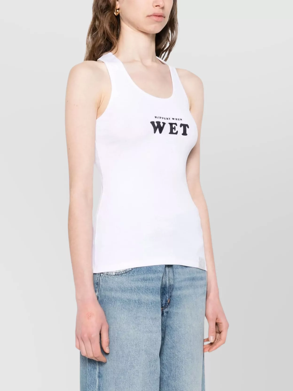 Stella Mccartney Slippery When Wet Flocked Rib Tank