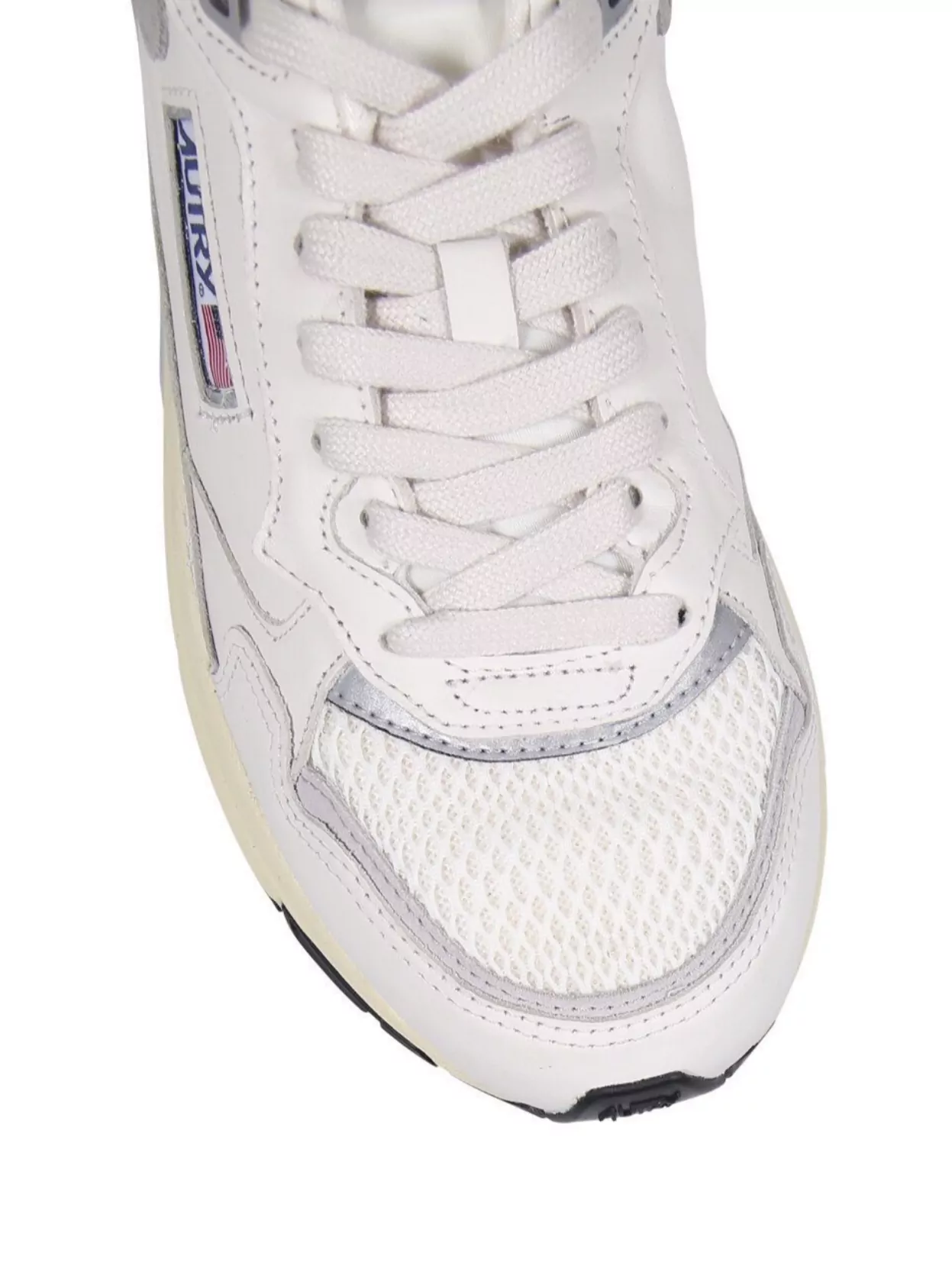 Autry Low Top Sneaker Featuring Mesh Panels In White