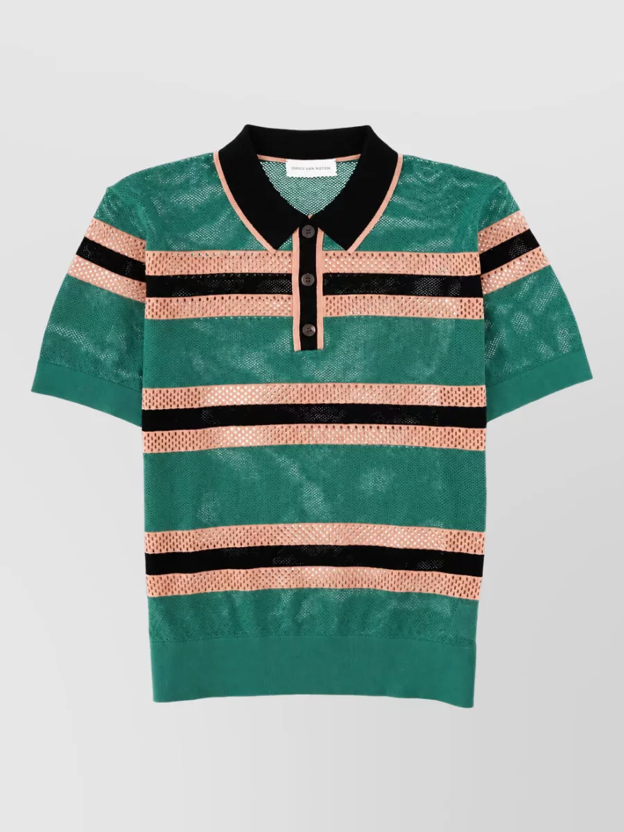 Dries Van Noten perforated polo shirt