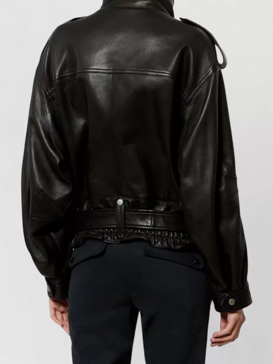 Isabel Marant Lamb Leather Belted Jacket