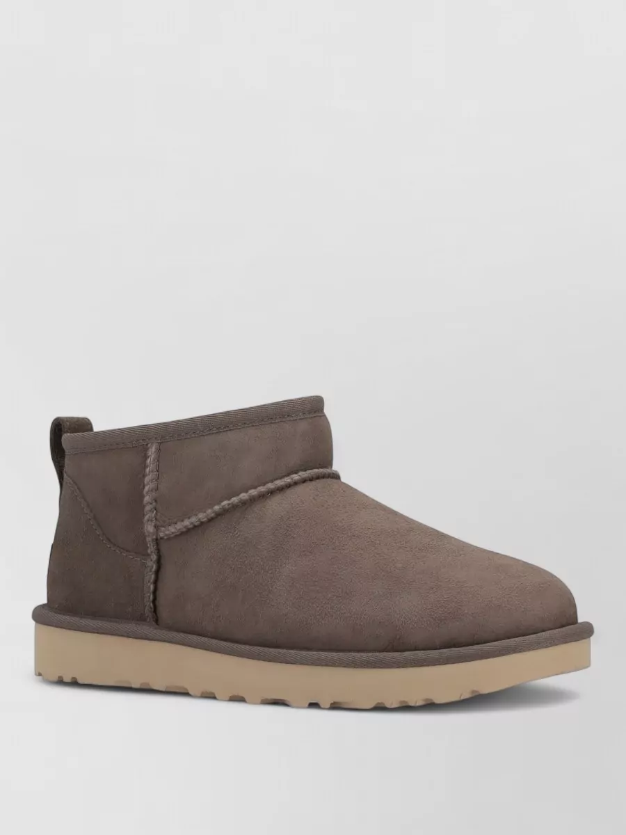 Ugg Ankle Boots Pull Tab Round Toe Suede