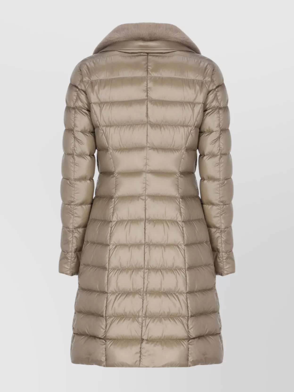 Herno Fur Collar Quilted Down Jacket In Brown