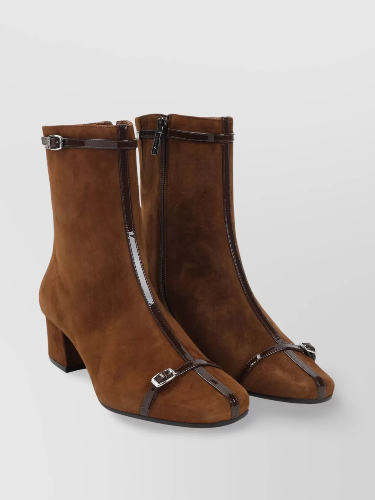 Carel Square Toe Block Heel Ankle Boots