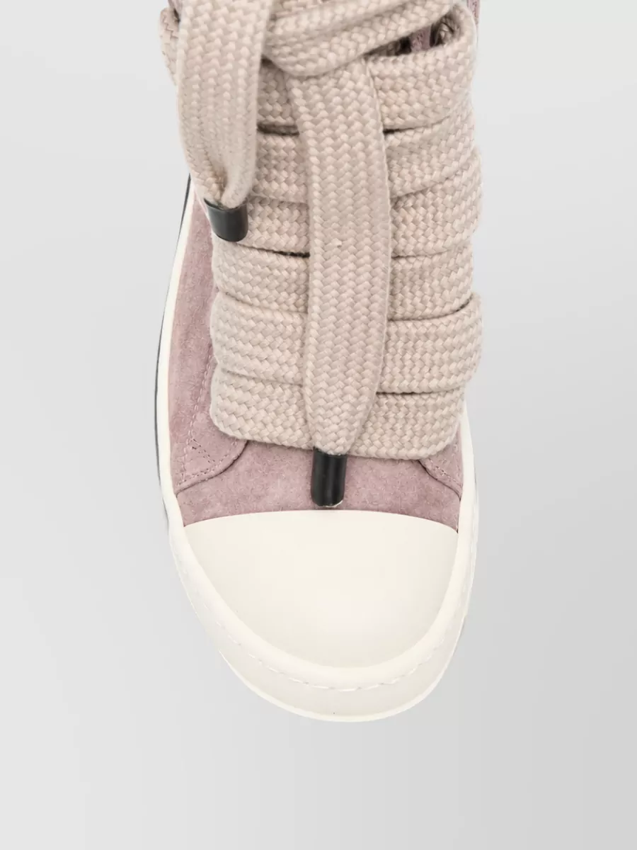 Rick Owens Leather High-Top Lace-Up Sneakers