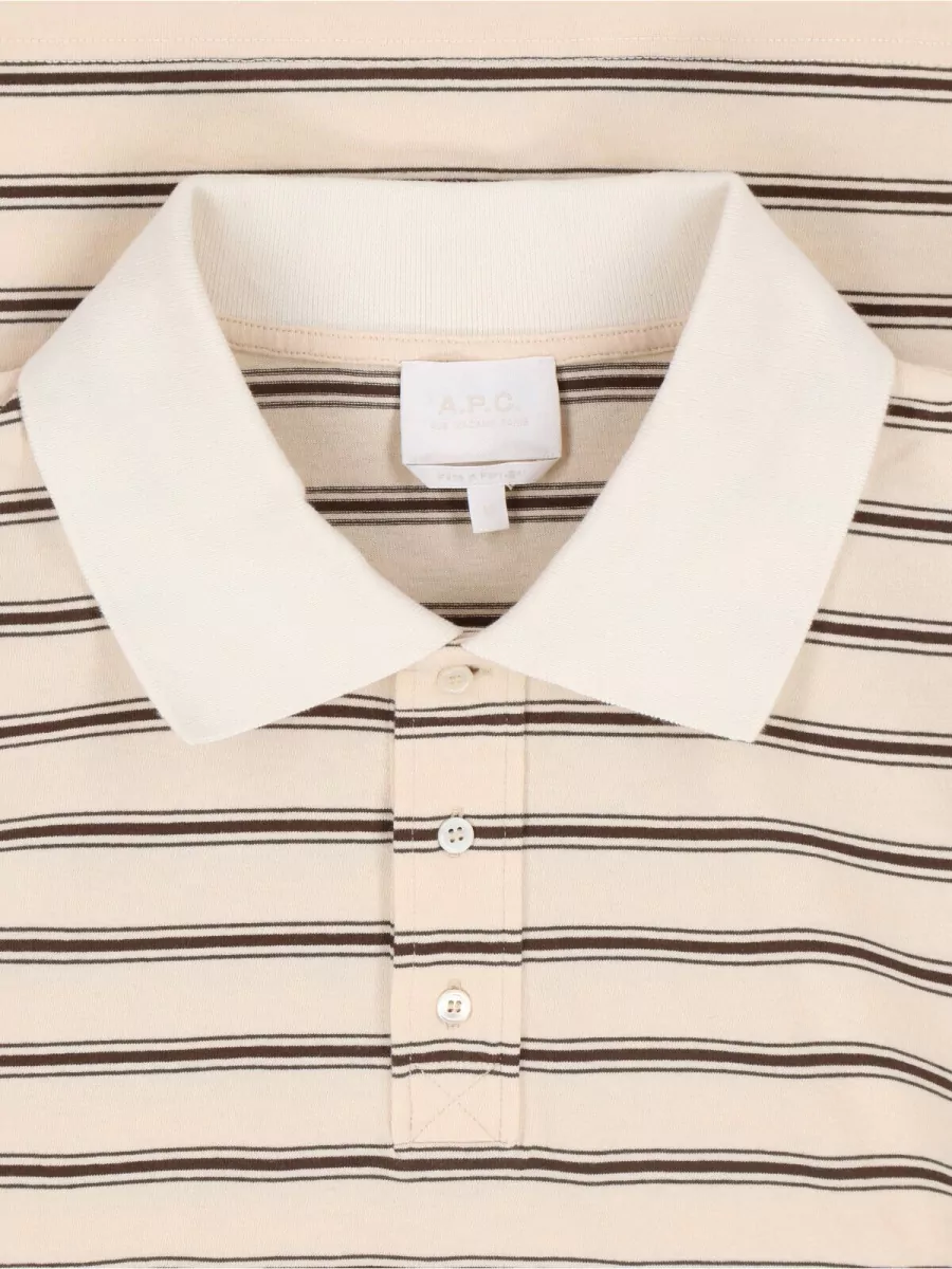 A.p.c. Striped Polo Shirt Long Sleeve Style