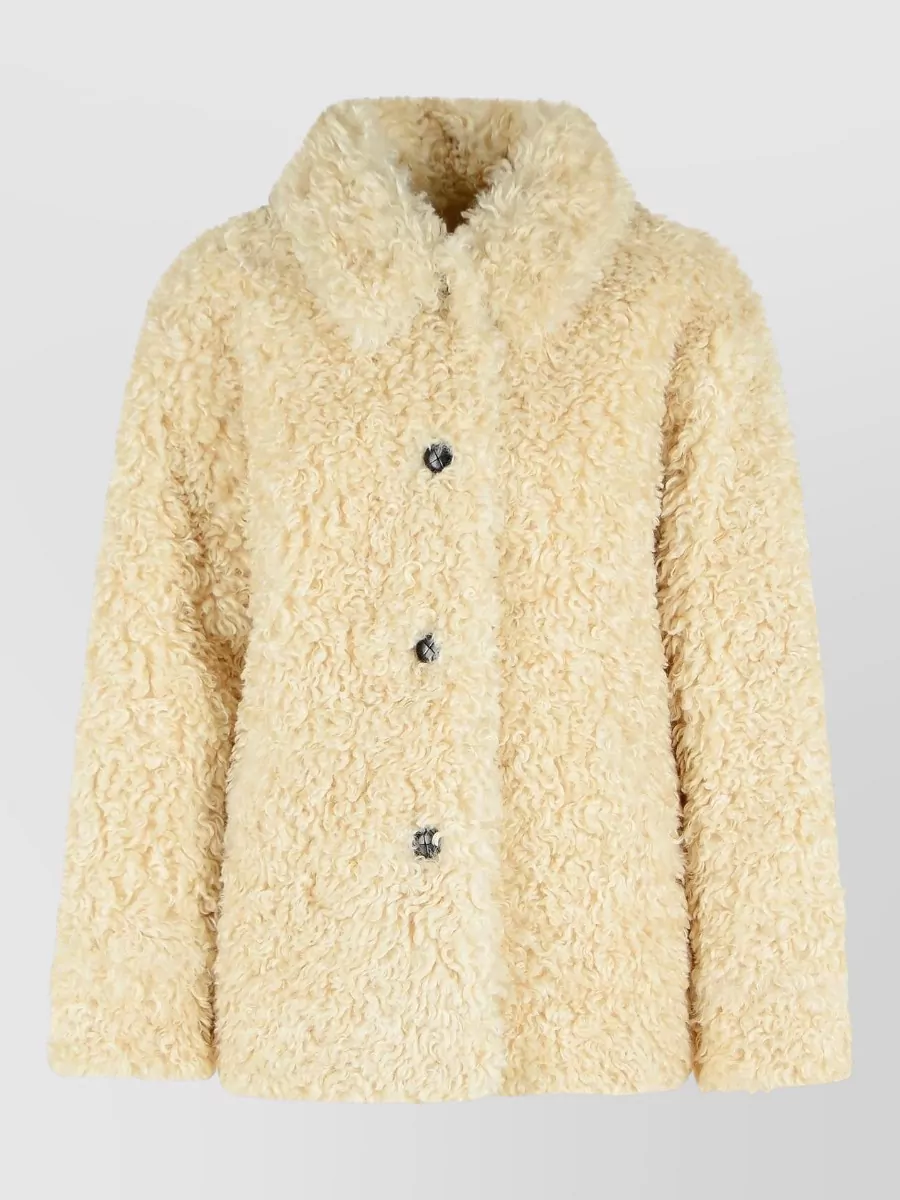 Isabel Marant Étoile Tarvey Faux Fur Collared Neck Jacket In Yellow