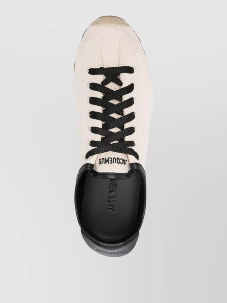 Jacquemus Leather Sneakers Round Toe Rubber Sole