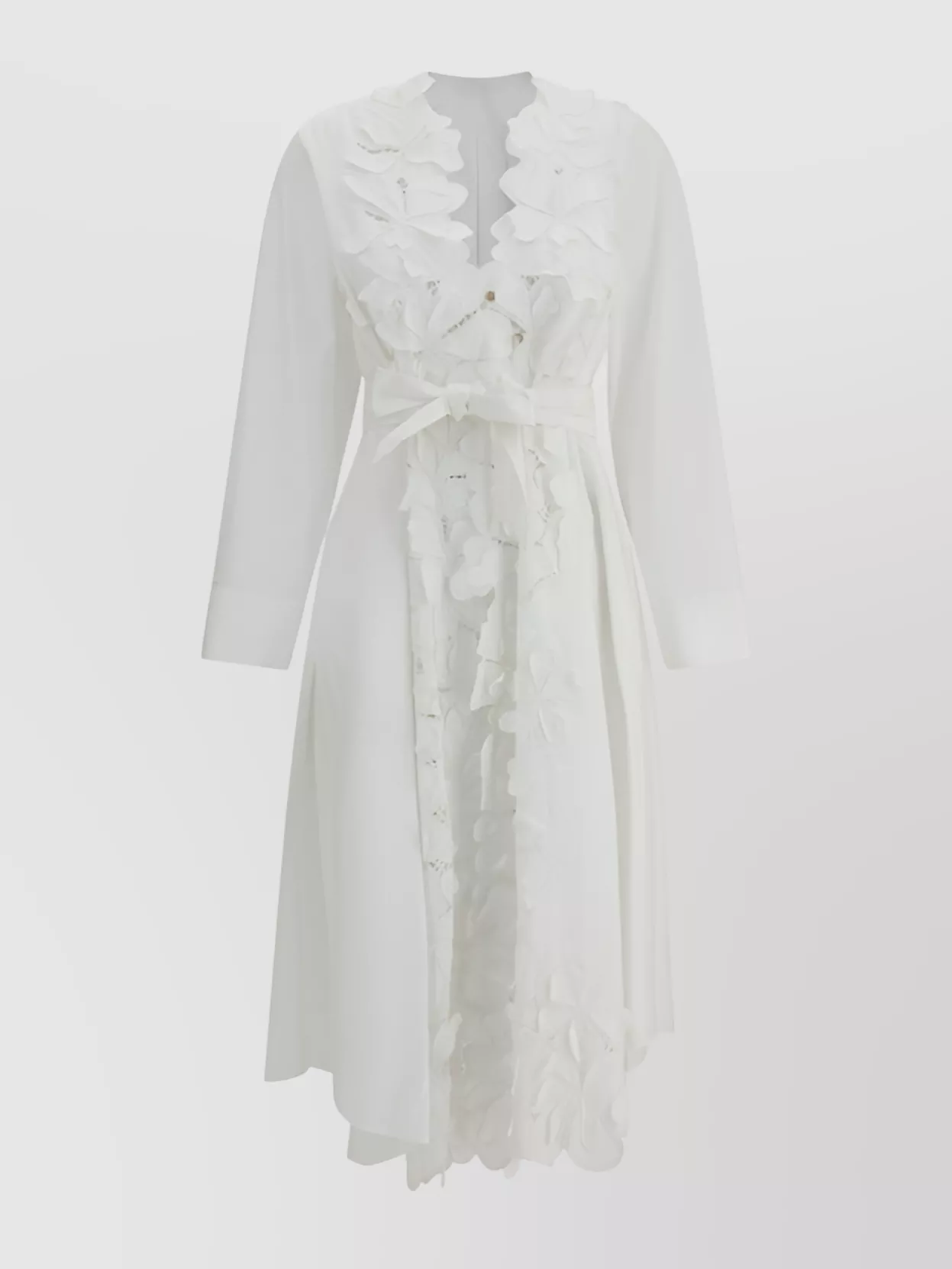 Shop Forte Forte Waist-defining Floral Shirt Dress
