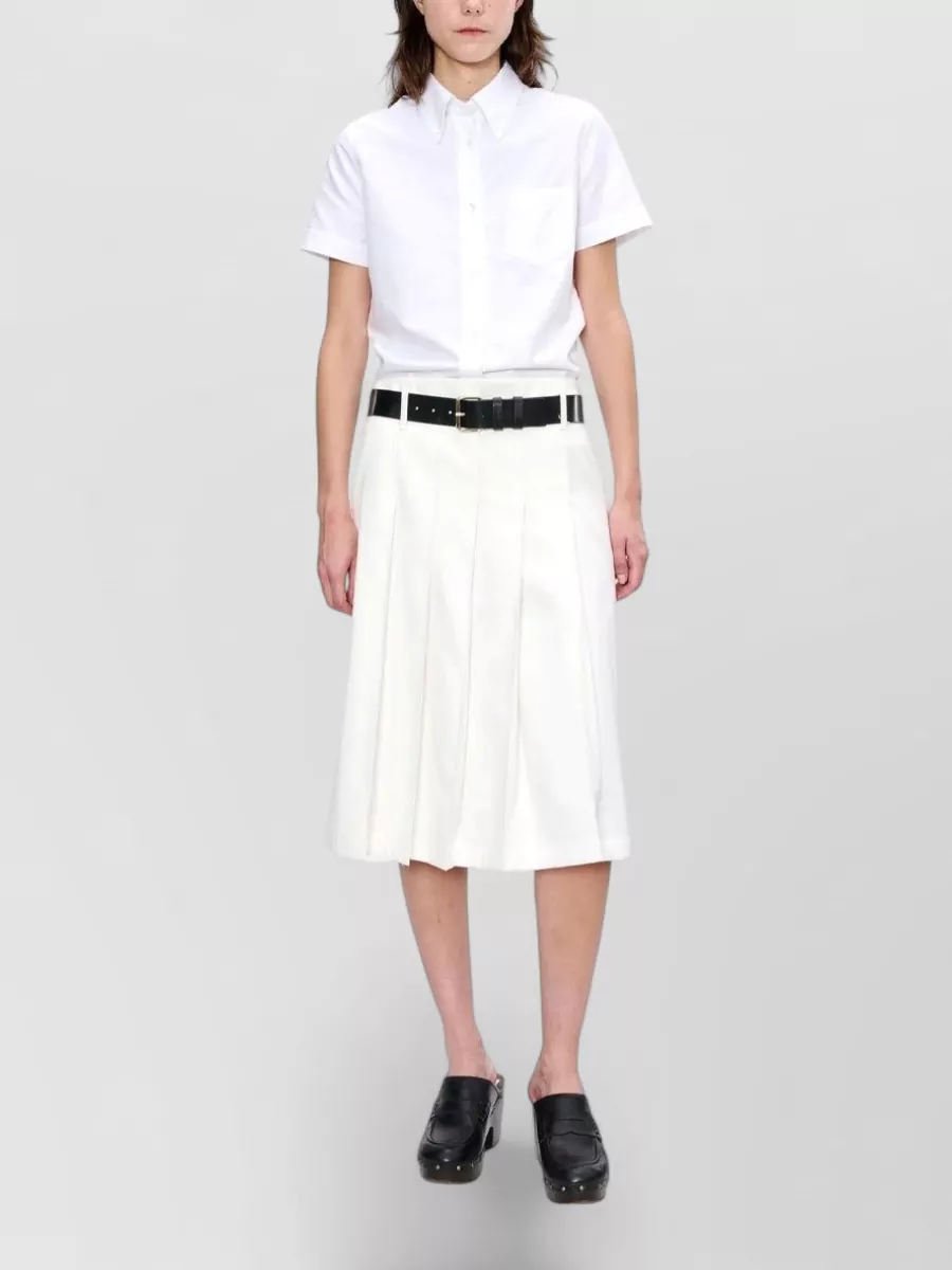 A.p.c. Cotton Pleated Midi Skirt