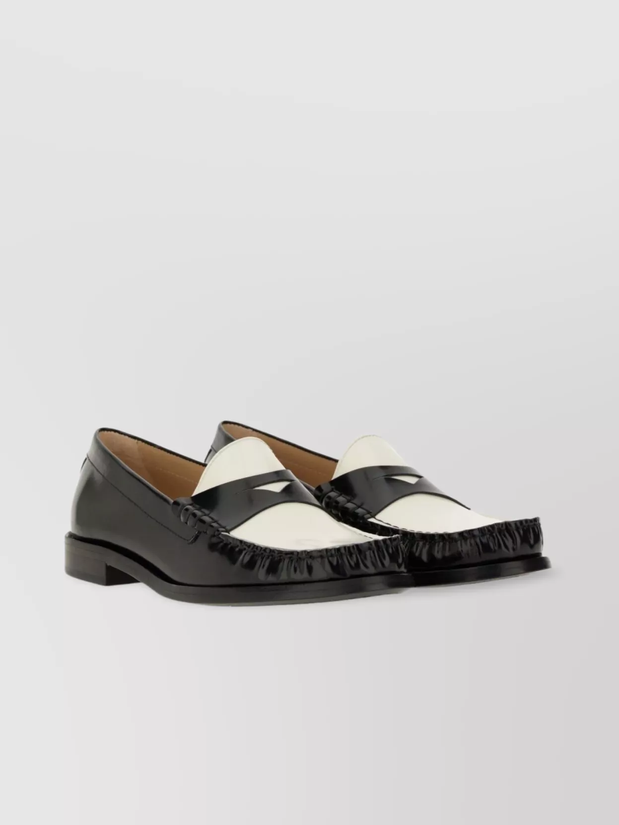 Stuart Weitzman Lottie Penny Strap Round Toe Loafers