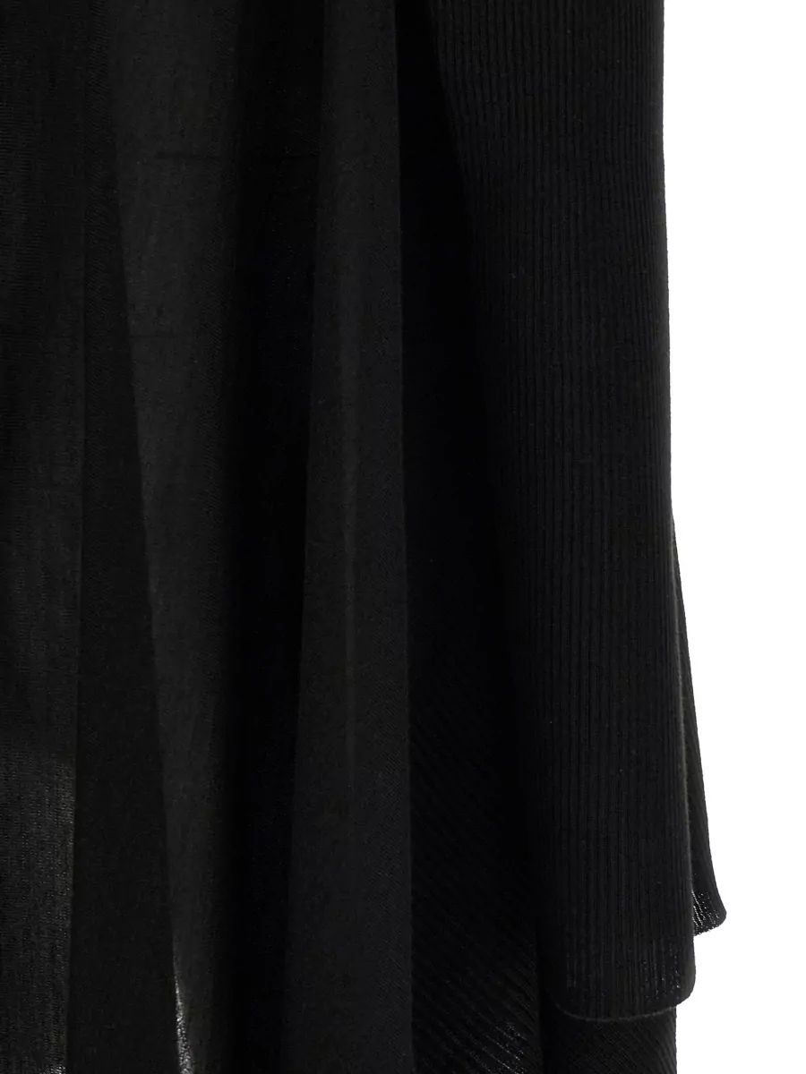 Rick Owens Long Sheer Ribbed Knit Wrap Cardigan