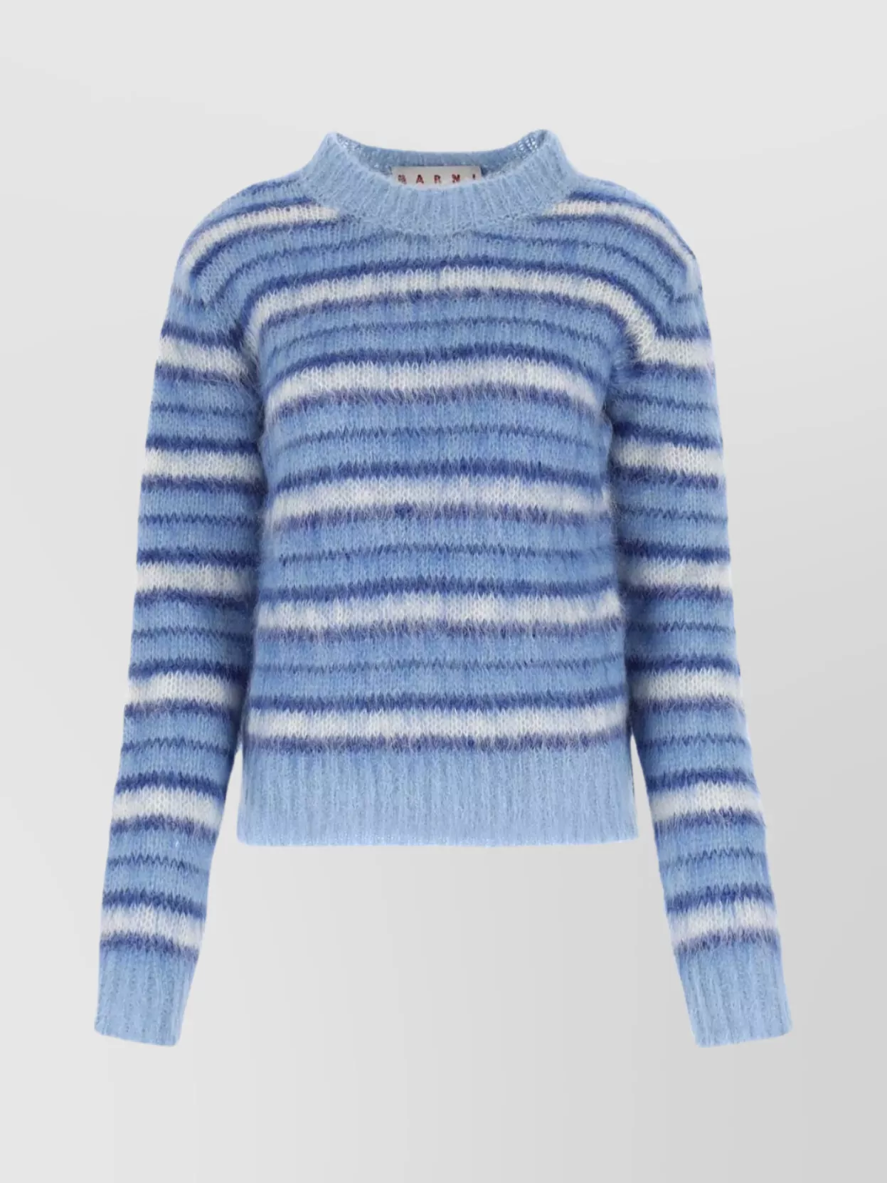 Shop Marni Embroidered Stripes Mohair Blend Sweater