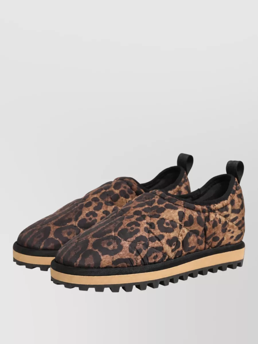Dolce&Gabbana Leopard-Print Quilted Slippers
