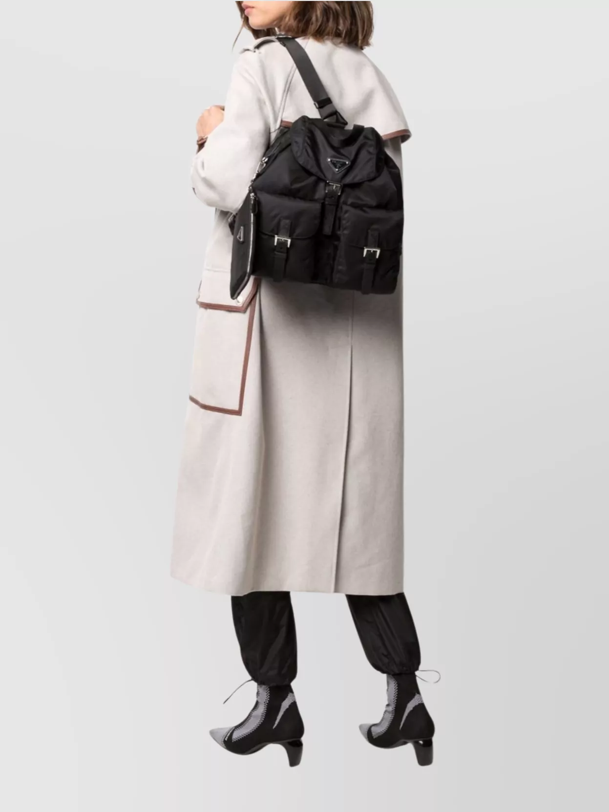 Prada Medium Backpack With Flap And Buckle