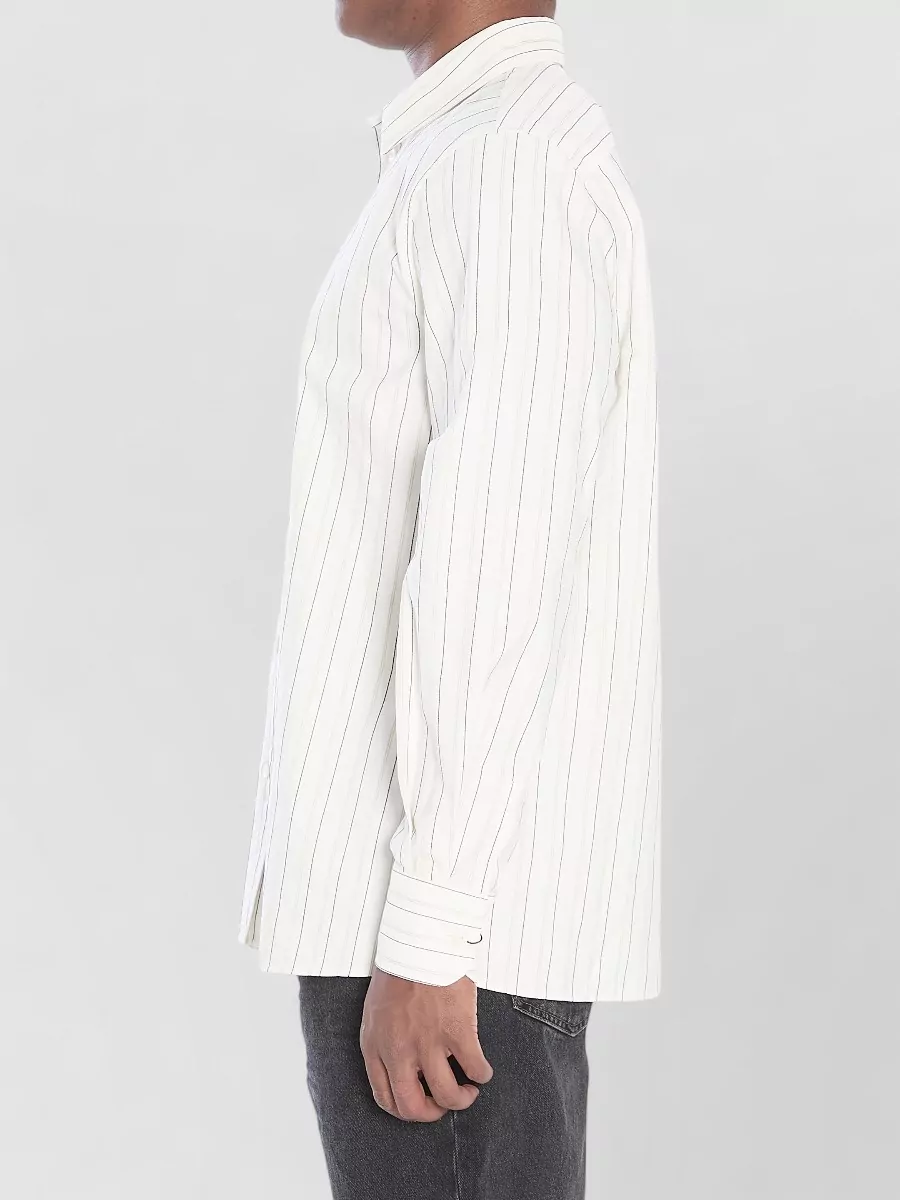 Saint Laurent Cassandre Cotton Shirt Striped Design