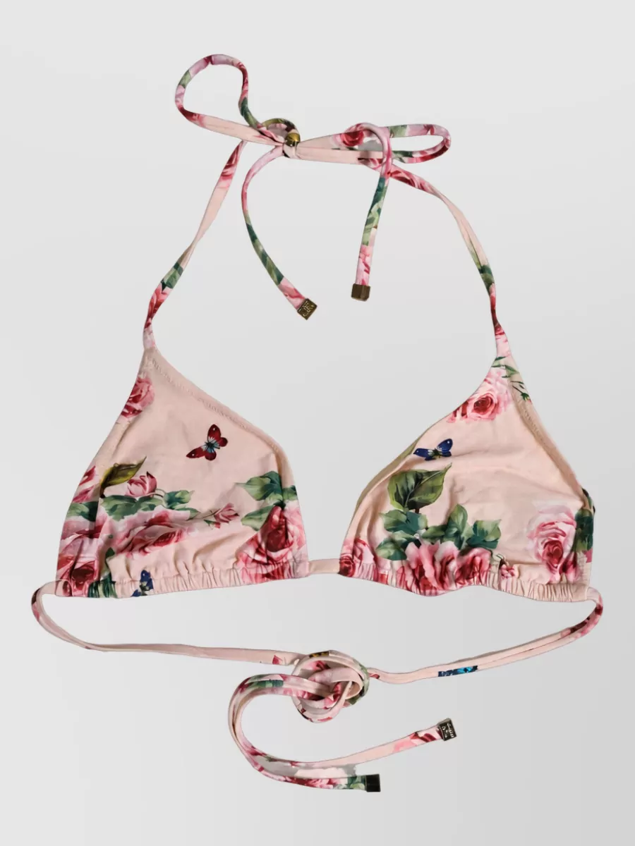 Dolce&Gabbana floral halterneck bikini top