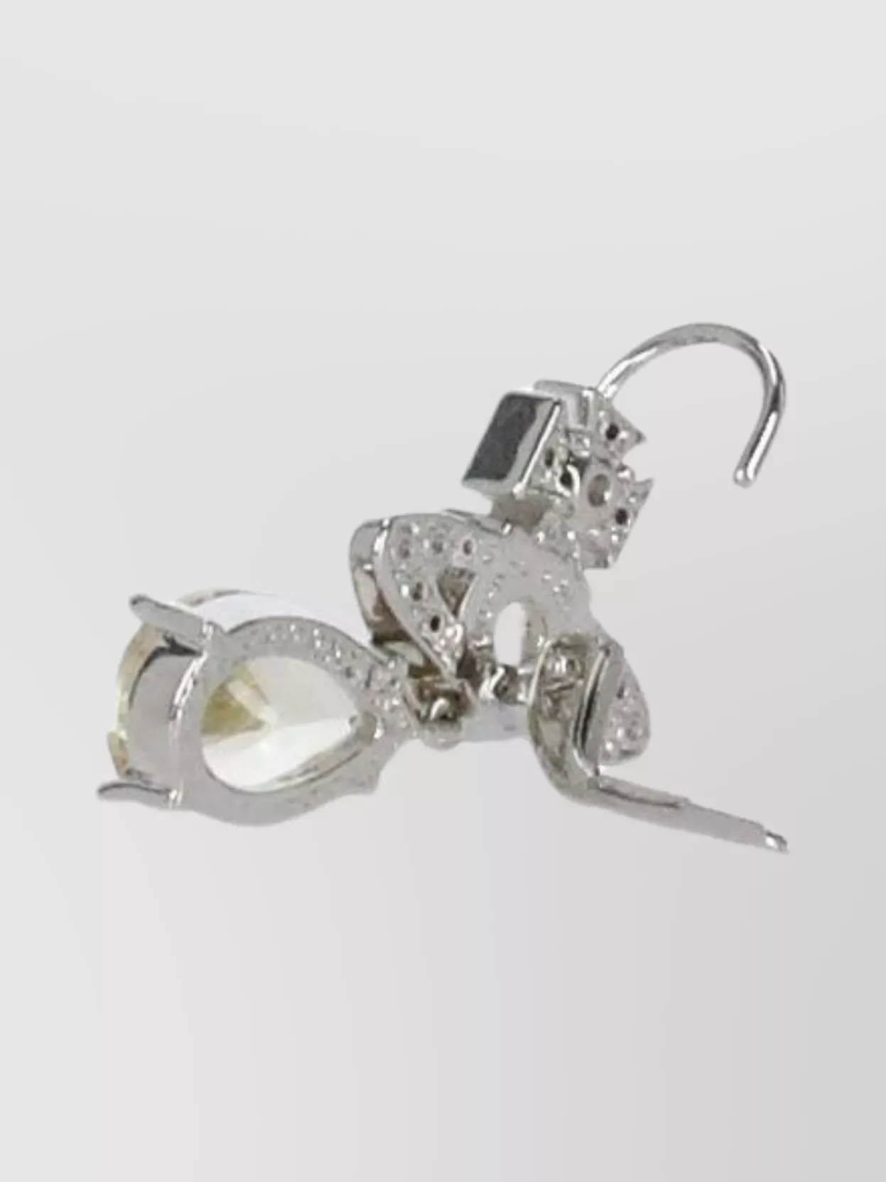 Vivienne Westwood Brass Teardrop Gemstone Drop Earrings